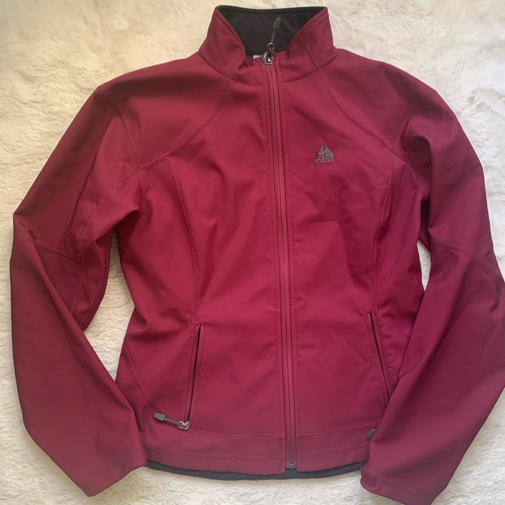 Nike ACG Soft Shell Maroon Full Zip Jacket